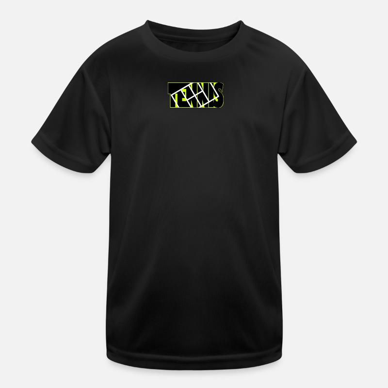TENNIS Neon Grid Overlay - Kids Functional T-Shirt - black