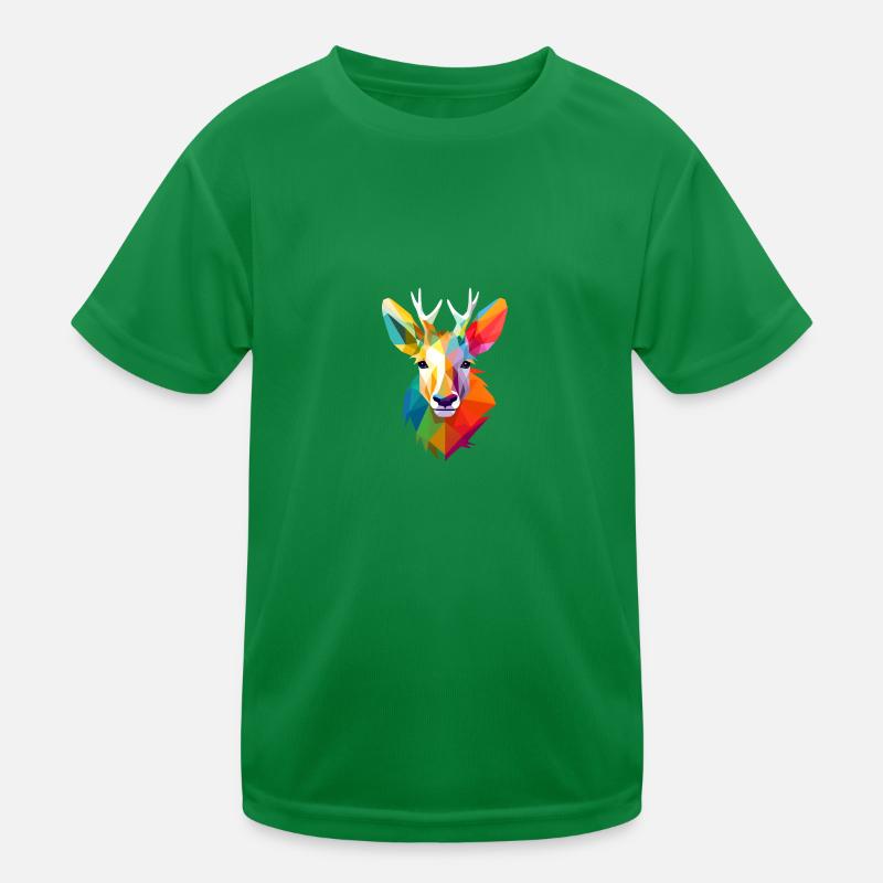 LGBTQAI+ Regenbogen Hirsch Kinder Funktions-T-Shirt