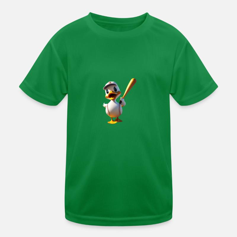Baseball Duck Kids Functional T-Shirt