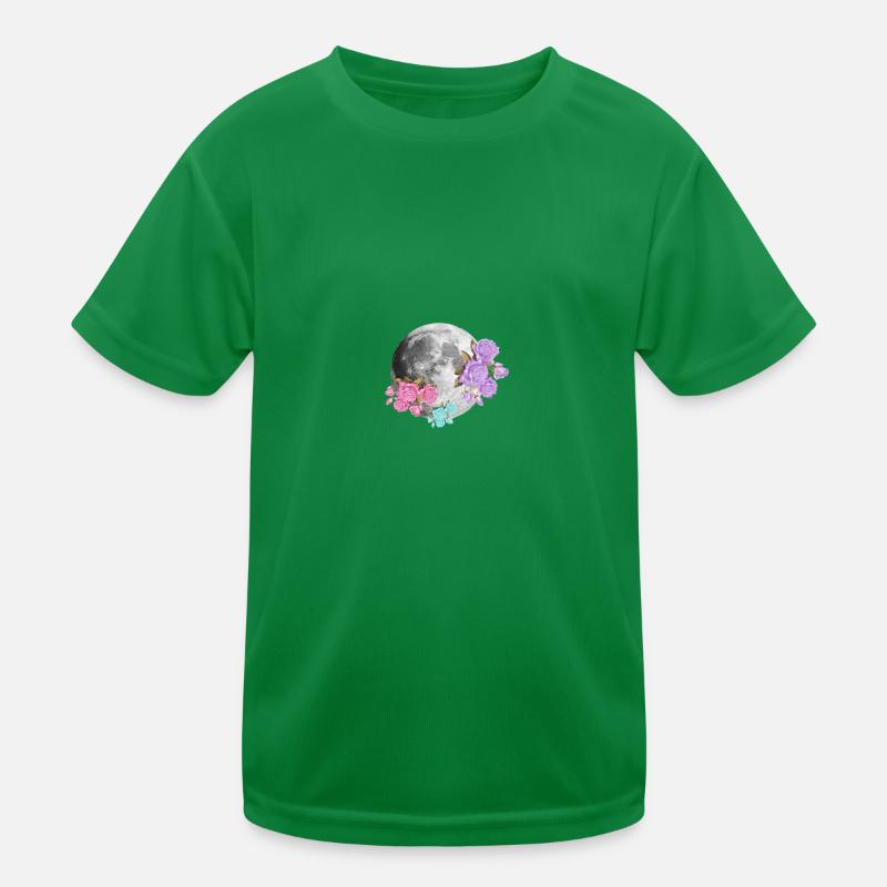 Mond Blumen Ästhetisch Kinder Funktions-T-Shirt