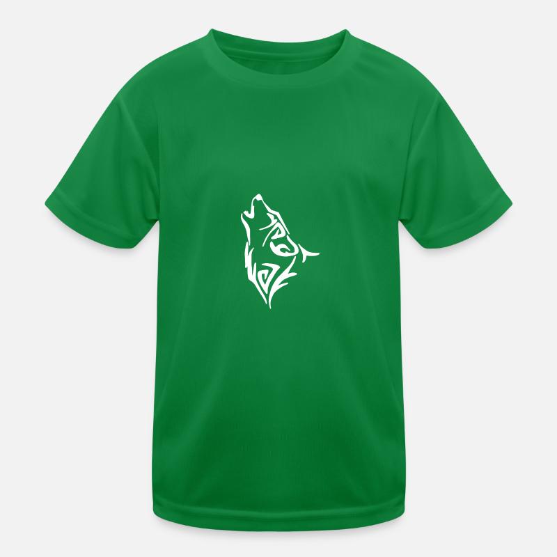 Wolf Tribal Howling Kids Functional T-Shirt