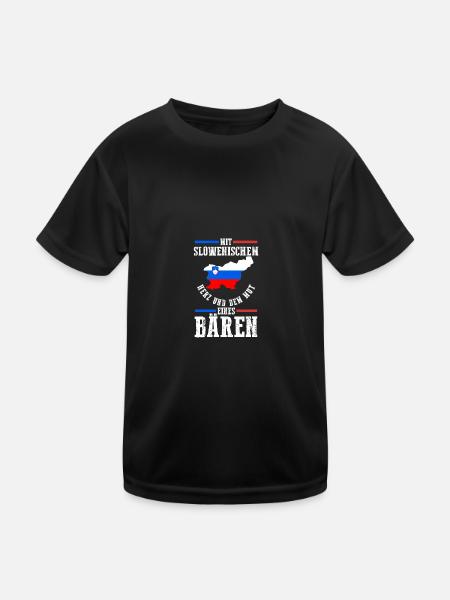 Slowenen Slowenien - Kinder Funktions-T-Shirt - Schwarz - Vorne