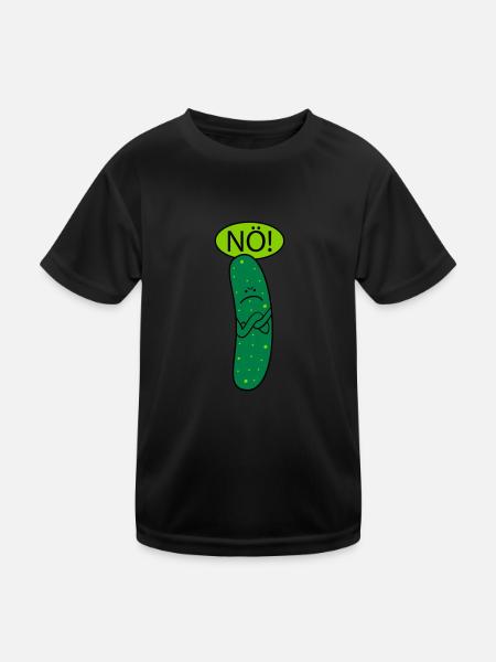 Saure Gurke (b) - Kinder Funktions-T-Shirt - Schwarz - Vorne