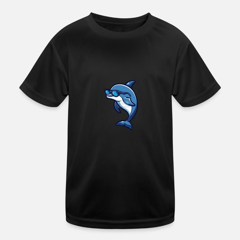 Delfin Cool Tier Kinder Funktions-T-Shirt