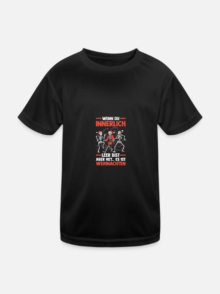 Weihnachtsmann Weihnachten - Kinder Funktions-T-Shirt - Schwarz - Vorne