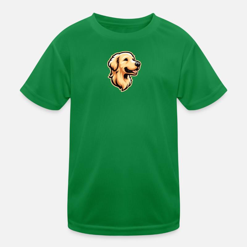 Golden Retriever Comic Kids Functional T-Shirt
