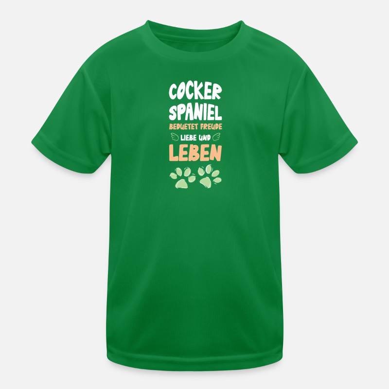 Cocker Spaniel Lebensfreude Kinder Funktions-T-Shirt