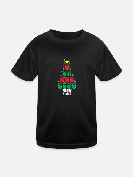 Entraînement de vacances de Noël drôle Kettlebells Tree - T-shirt sport Enfant - noir - Devant