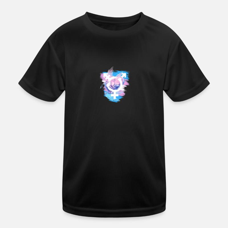 Transgender Pride Dragon - Kids Functional T-Shirt - black