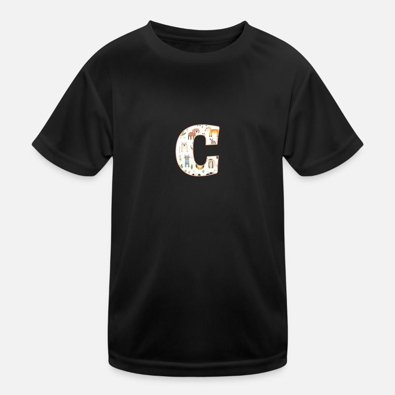 Buchstabe C, Monogramm, Tiermuster Kinder Funktions-T-Shirt
