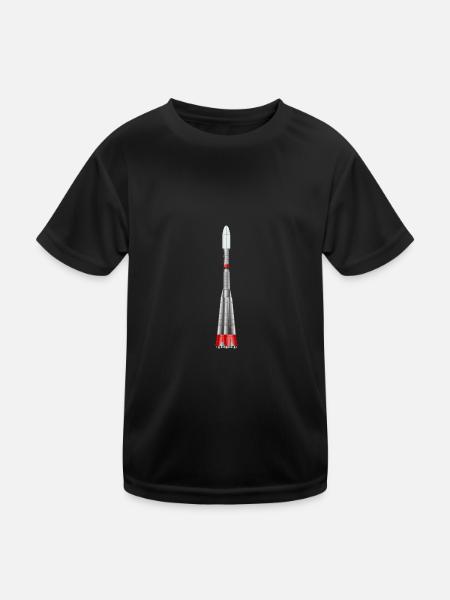 Soyuz rocket - Kids Functional T-Shirt - black