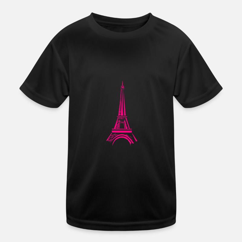Pink Eiffel Tower Kids Functional T-Shirt