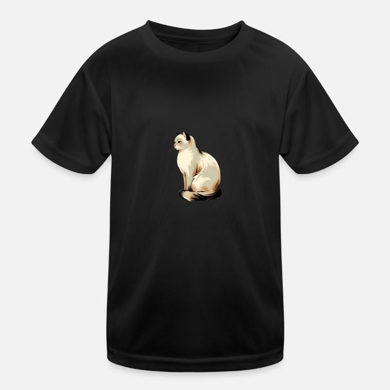 Whimsical, elegant cat graphics - Purrfectly Cra - Kids Functional T-Shirt - black