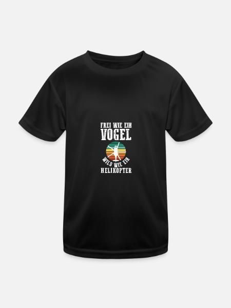 Pilot Helicopter Helicopter - Kids Functional T-Shirt - black - Front