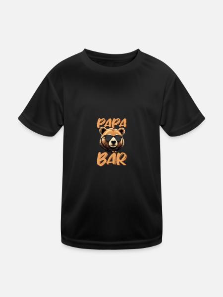 Papa Père - T-shirt sport Enfant - noir - Devant