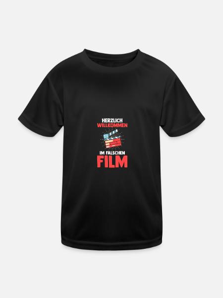 Herzlich Willkommen Im Falschen Film Lustiges - Kinder Funktions-T-Shirt - Schwarz - Vorne