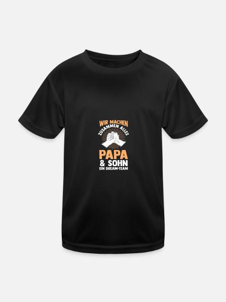 Papa Und Sohn - Kinder Funktions-T-Shirt - Schwarz - Vorne
