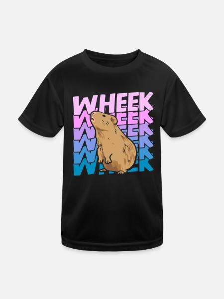 Wheek Cochon d’Inde Cadeau Cochon d’Inde Rongeur - T-shirt sport Enfant - noir - Devant