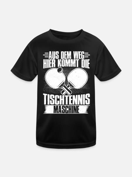 Tischtennis Maschine Tischtennisspieler Geschenk - Kinder Funktions-T-Shirt - Schwarz - Vorne