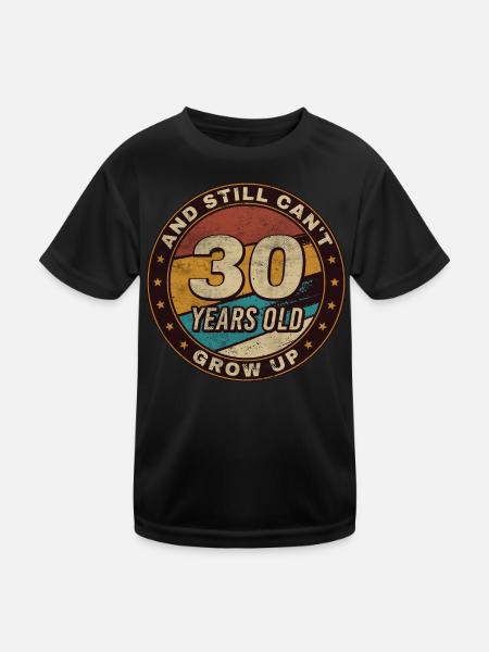 30th Anniversary Gift Retro 30th Birthday - Kids Functional T-Shirt - black - Front