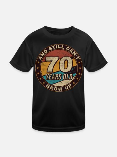 Cadeau 70e anniversaire Rétro 70e anniversaire - T-shirt sport Enfant - noir - Devant