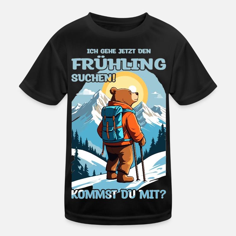 Bear looking for spring Kids Functional T-Shirt