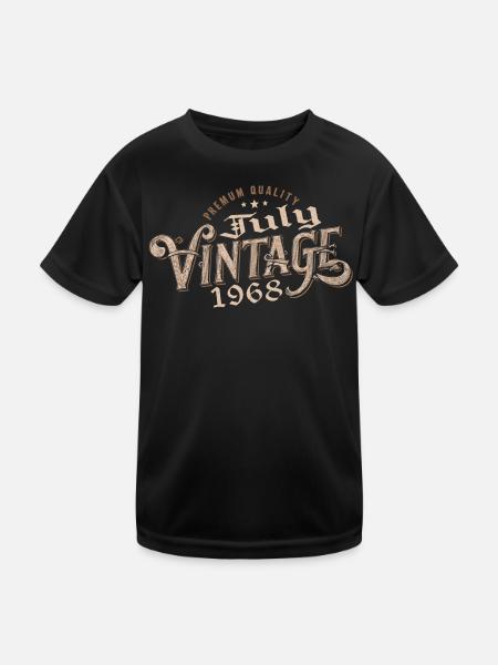 Geschenk Juli 1968 Geburtstag Juli 1968 Juli - Kinder Funktions-T-Shirt - Schwarz - Vorne
