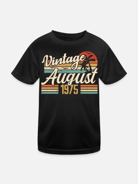 August 1975 Jubiläum 1975 - August Legends Geschenk - Kinder Funktions-T-Shirt - Schwarz - Vorne