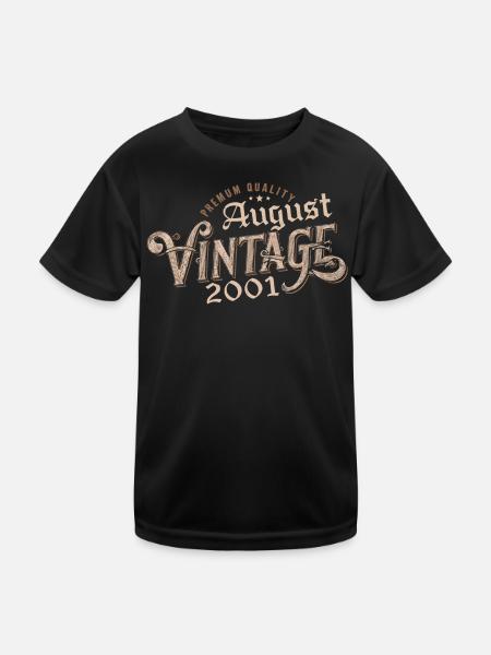 Gift August 2001 Birthday August 2001 August - Kids Functional T-Shirt - black - Front