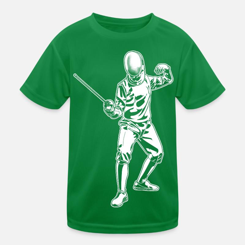 Fencer Drawing Kids Functional T-Shirt