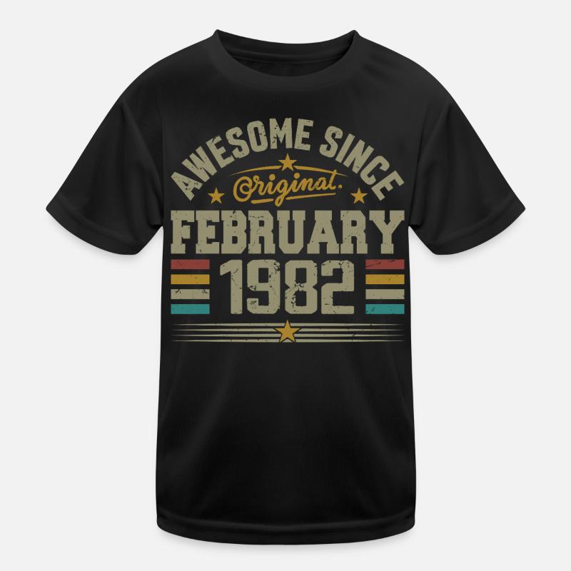February 1982 43rd Anniversary Gift, February 1982 Kids Functional T-Shirt
