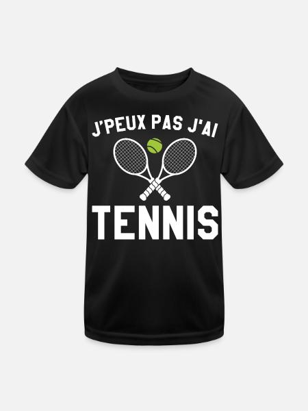 Ich kann kein Tennisgeschenk Tennisspieler haben - Kinder Funktions-T-Shirt - Schwarz - Vorne