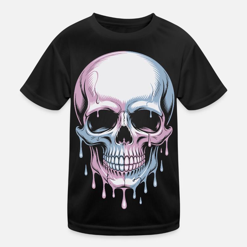 Kawaii Pastel Goth Totenschädel Kinder Funktions-T-Shirt