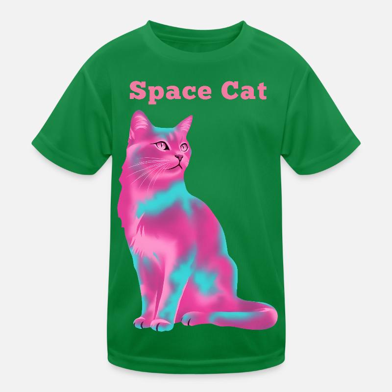 Space Cat Kinder Funktions-T-Shirt