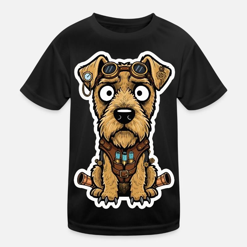 Steampunk Terrier Dog Propulsion and Vials Kids Functional T-Shirt