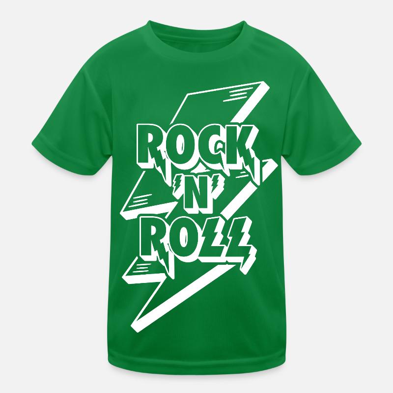Rock 'N' Roll Lightning Bolt 3D Logo Kids Functional T-Shirt