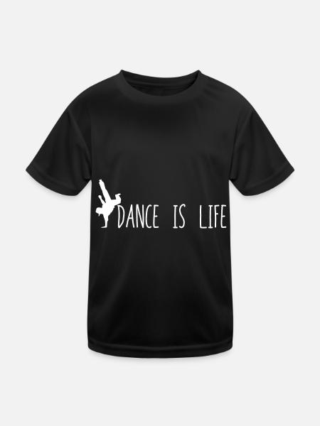 Tanzen Lebensstil - Kinder Funktions-T-Shirt - Schwarz - Vorne
