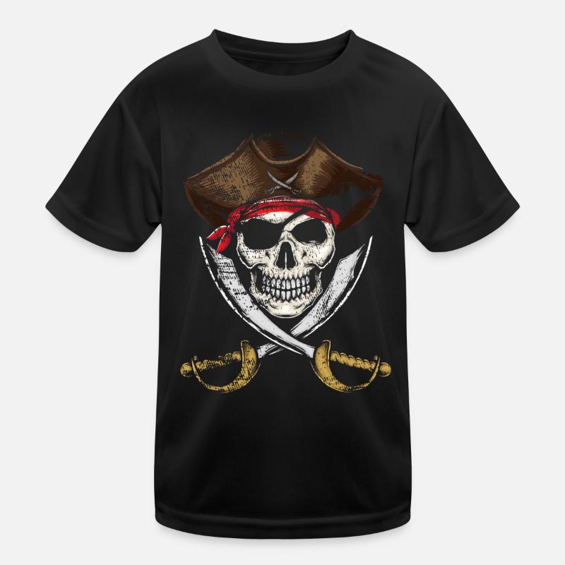 Pirate Skull Skull Retro Kids Functional T-Shirt