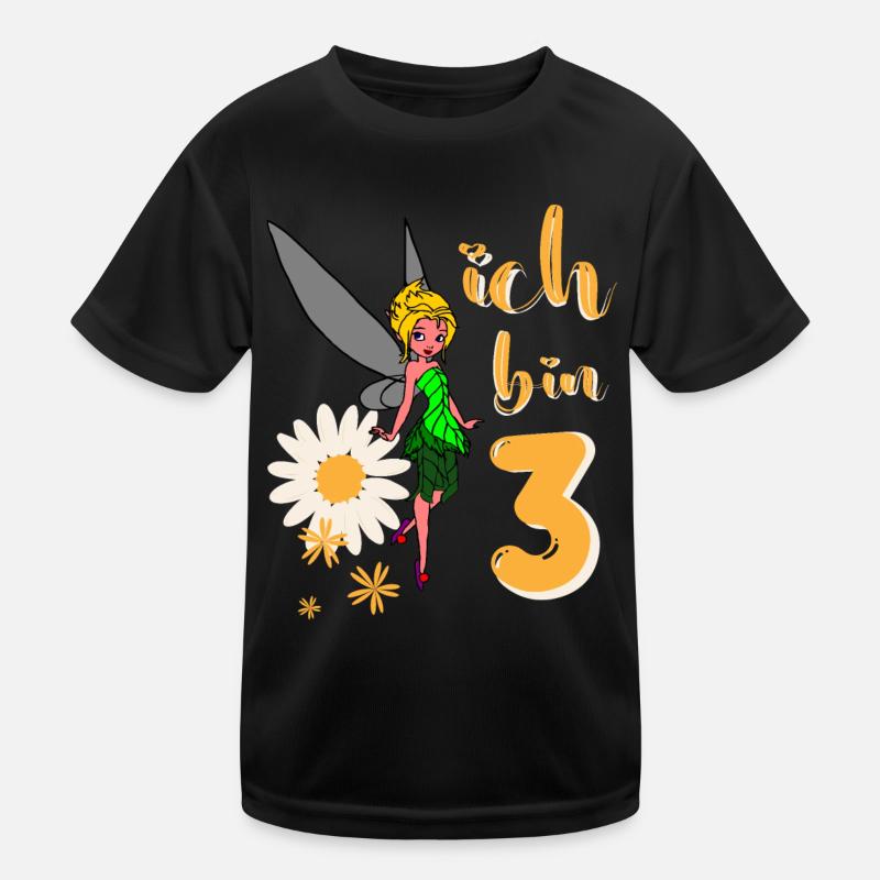 Ich bin 3 Jahre alt Fee Blumen Geburtstag Mädchen Kinder Funktions-T-Shirt