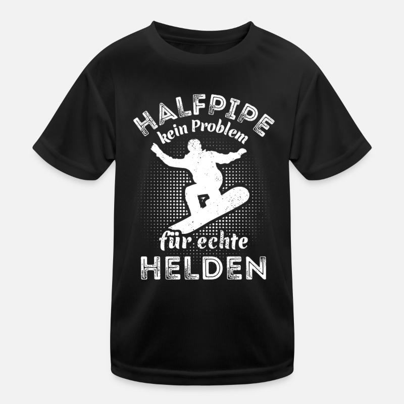 Snowboard, Halfpipe, Wintersport, echte Helden Kinder Funktions-T-Shirt