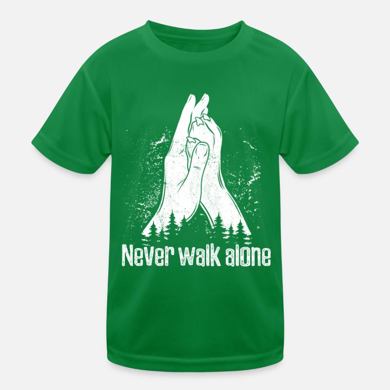 Never Walk Alone - Hand + Hundepfote - High Five Kinder Funktions-T-Shirt