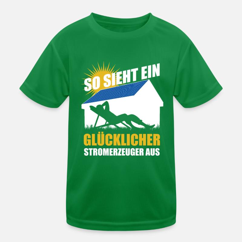 So sieht ein glücklicher Stromerzeuger aus - Solar Kinder Funktions-T-Shirt