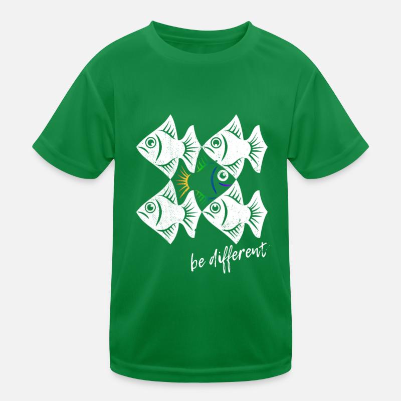 Be different - Fische - gegen den Strom schwimmen Kinder Funktions-T-Shirt