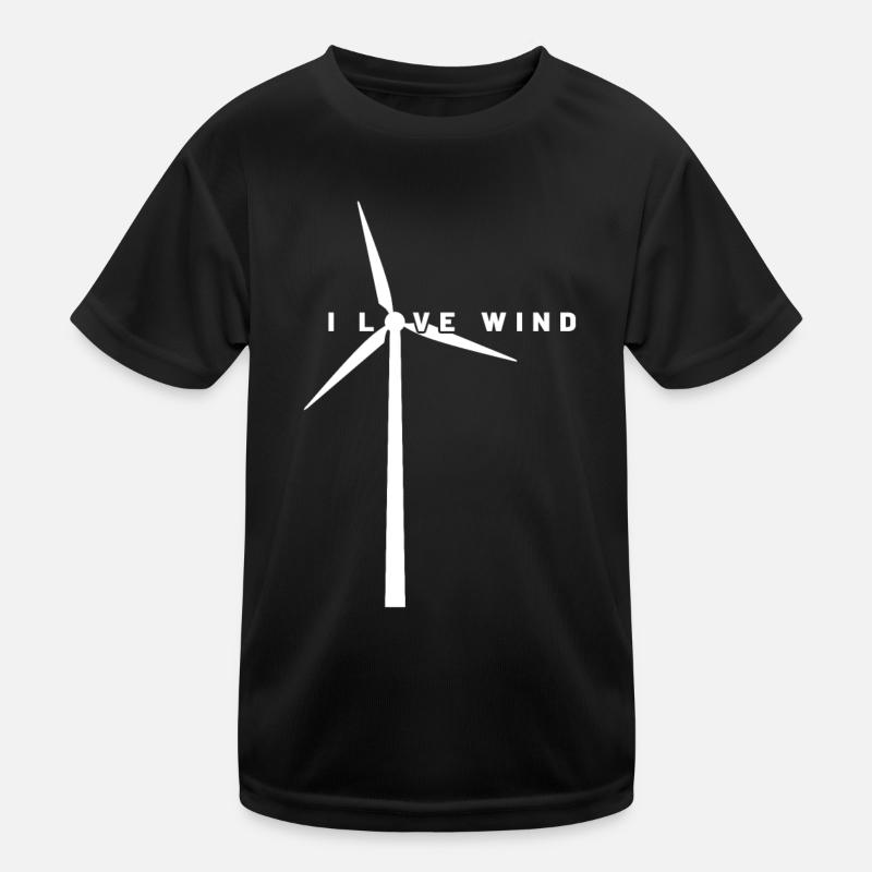 Windkraft - I Love Wind - Windenergie - Windpark Kinder Funktions-T-Shirt