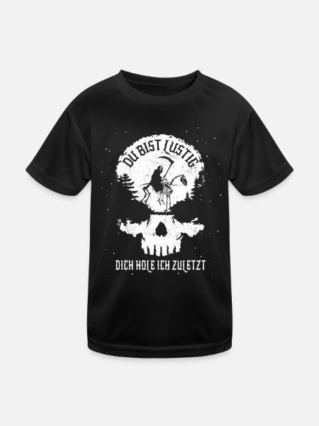 Du bist lustig dich hole ich zuletzt - Sensemann - Kinder Funktions-T-Shirt - Schwarz - Vorne