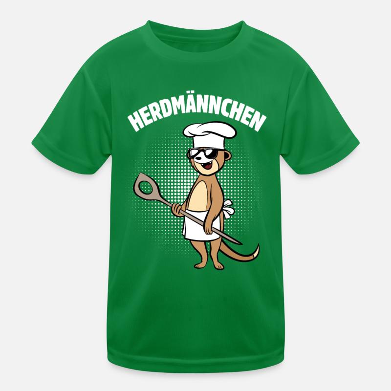 Herdmännchen - Erdmännchen mit Kochlöffel Kinder Funktions-T-Shirt