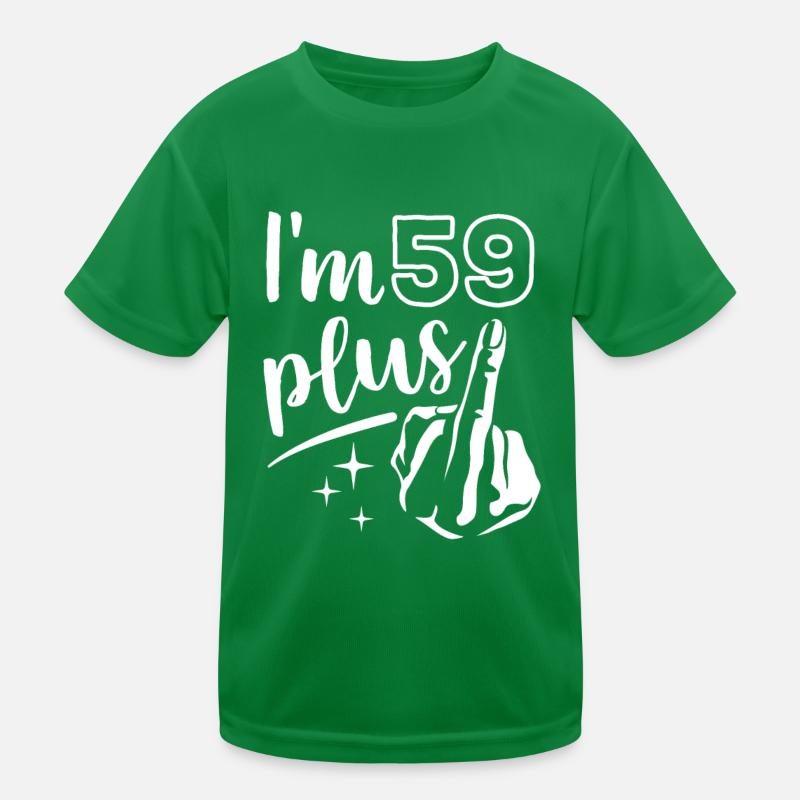 Ich bin 59 plus 1, Mittelfinger 60. Geburtstag Kinder Funktions-T-Shirt