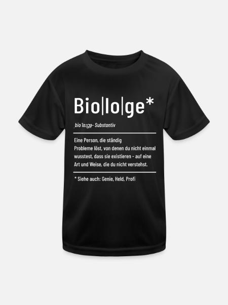 Biologe - Definition - Lexikon - Kinder Funktions-T-Shirt - Schwarz - Vorne