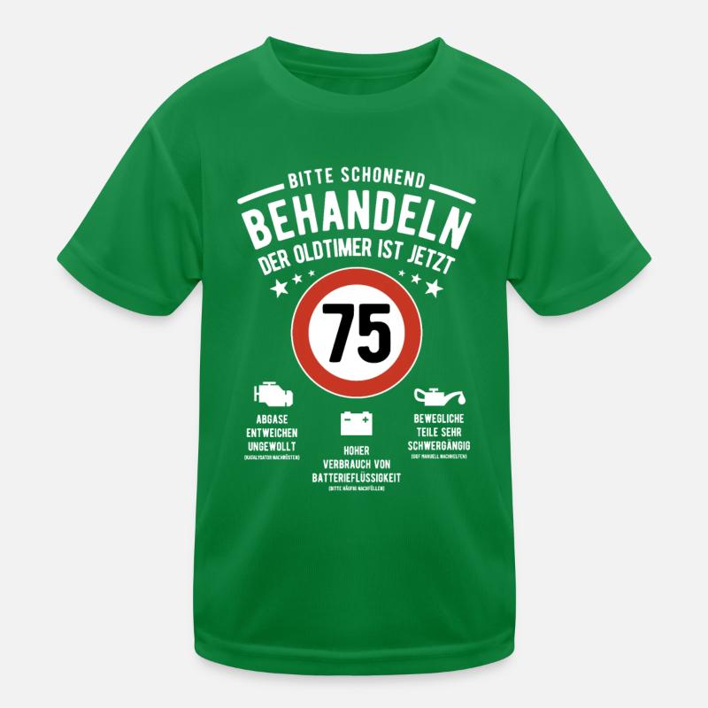 Oldtimer schonend behandeln - 75. Geburtstag Kinder Funktions-T-Shirt