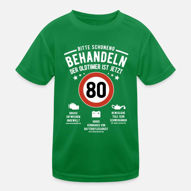 Oldtimer schonend behandeln - 80. Geburtstag Kinder Funktions-T-Shirt